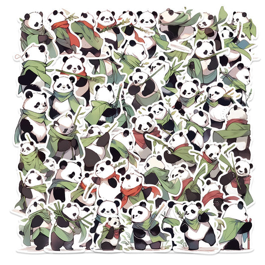 54pcs Panda Hero Graffiti Stickers Fun DIY Room Decoration Waterproof Reusable