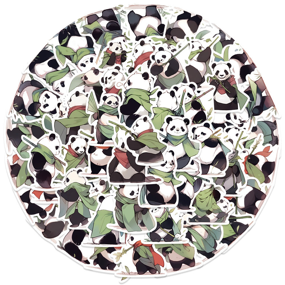 54pcs Panda Hero Graffiti Stickers Fun DIY Room Decoration Waterproof Reusable