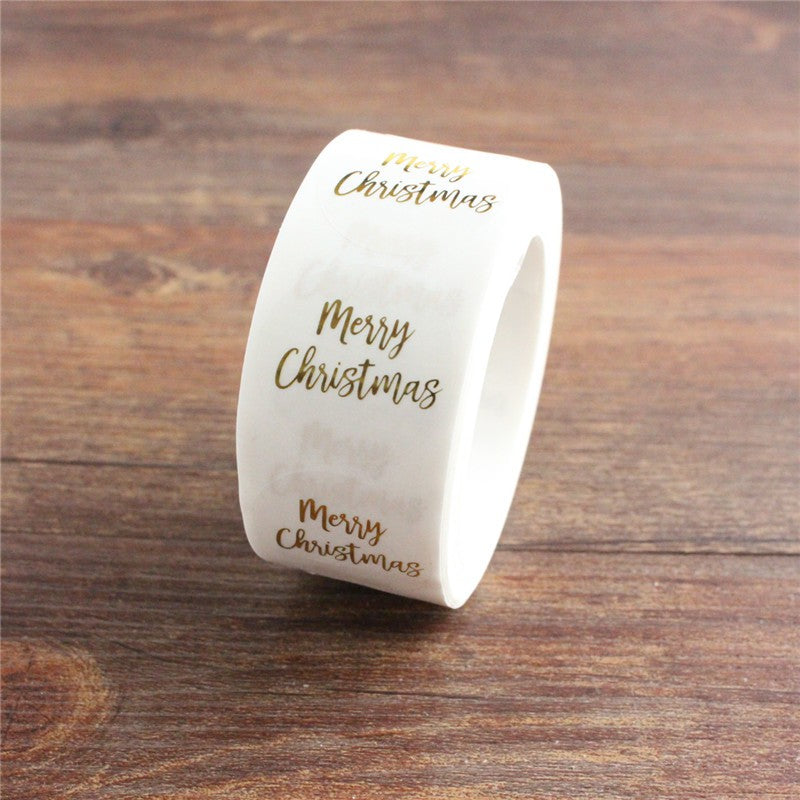 500pcs Round Merry Christmas Stickers Transparent Sealing Stationery Stickers