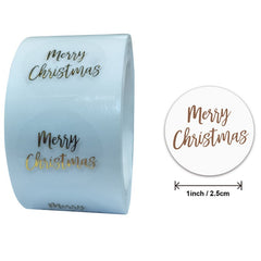 500pcs Round Merry Christmas Stickers Transparent Sealing Stationery Stickers