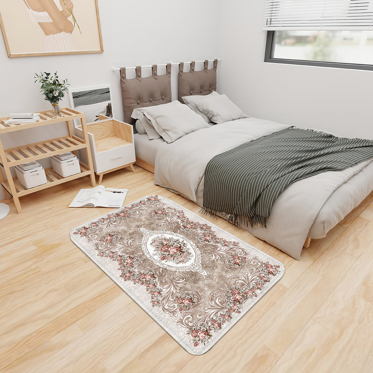 European Style Floor Mat Living Room Bedroom Decoration Area Carpet Non Slip Rug