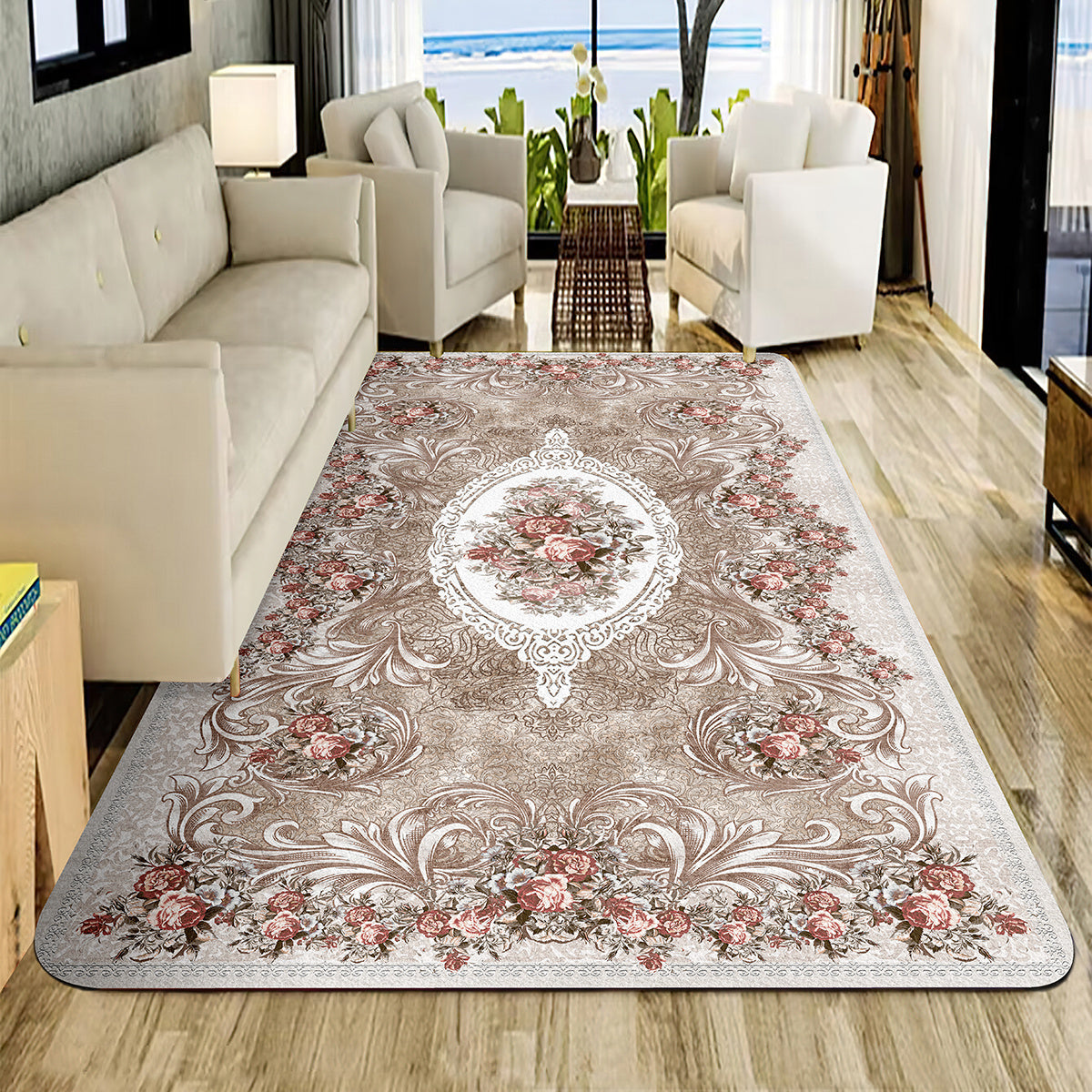 European Style Floor Mat Living Room Bedroom Decoration Area Carpet Non Slip Rug