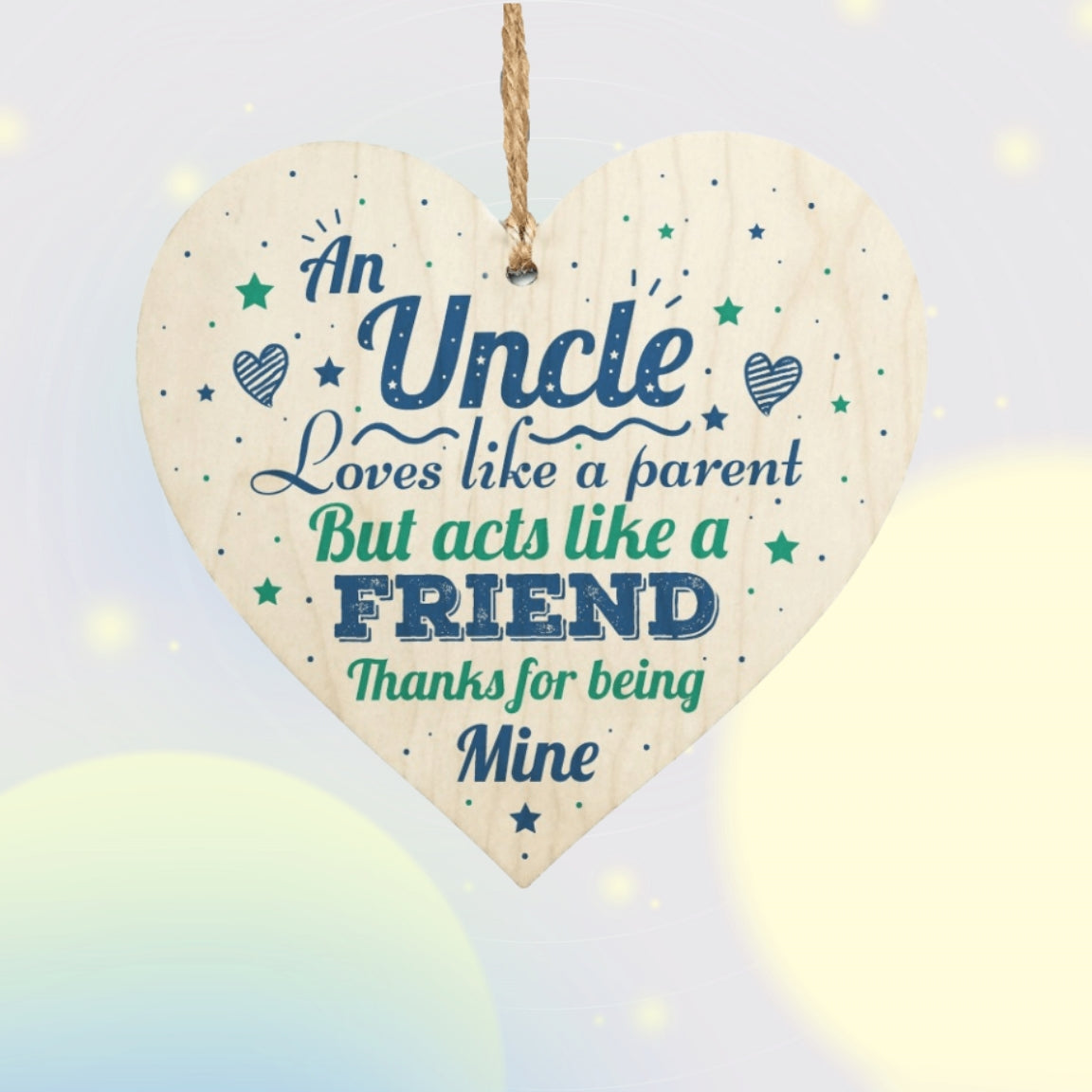 Uncle Wooden Heart Signature Birthday And Christmas Gift