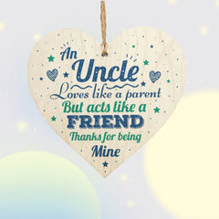 Uncle Wooden Heart Signature Birthday And Christmas Gift