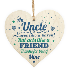 Uncle Wooden Heart Signature Birthday And Christmas Gift