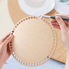 2pcs Wooden Basket Bottom Crochet Base DIY Wood Craft Basket Weaving Supplies
