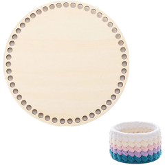 2pcs Wooden Basket Bottom Crochet Base DIY Wood Craft Basket Weaving Supplies