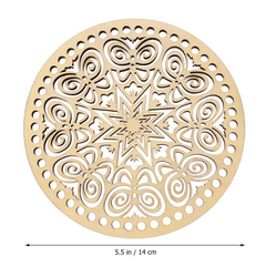 2pcs Wooden Basket Bottom Crochet Base DIY Wood Craft Basket Weaving Supplies