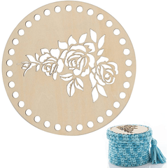 2pcs Wooden Basket Bottom Crochet Base DIY Wood Craft Basket Weaving Supplies