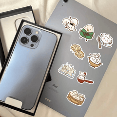 60pcs Chinese Pastry Food Cartoon Decorative Stickers Waterproof Stickers