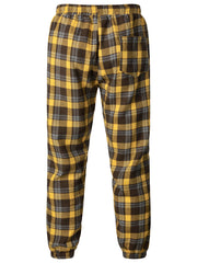 Vintage Plaid Slacks Men s Casual Drawstring Joggers Sweatpants