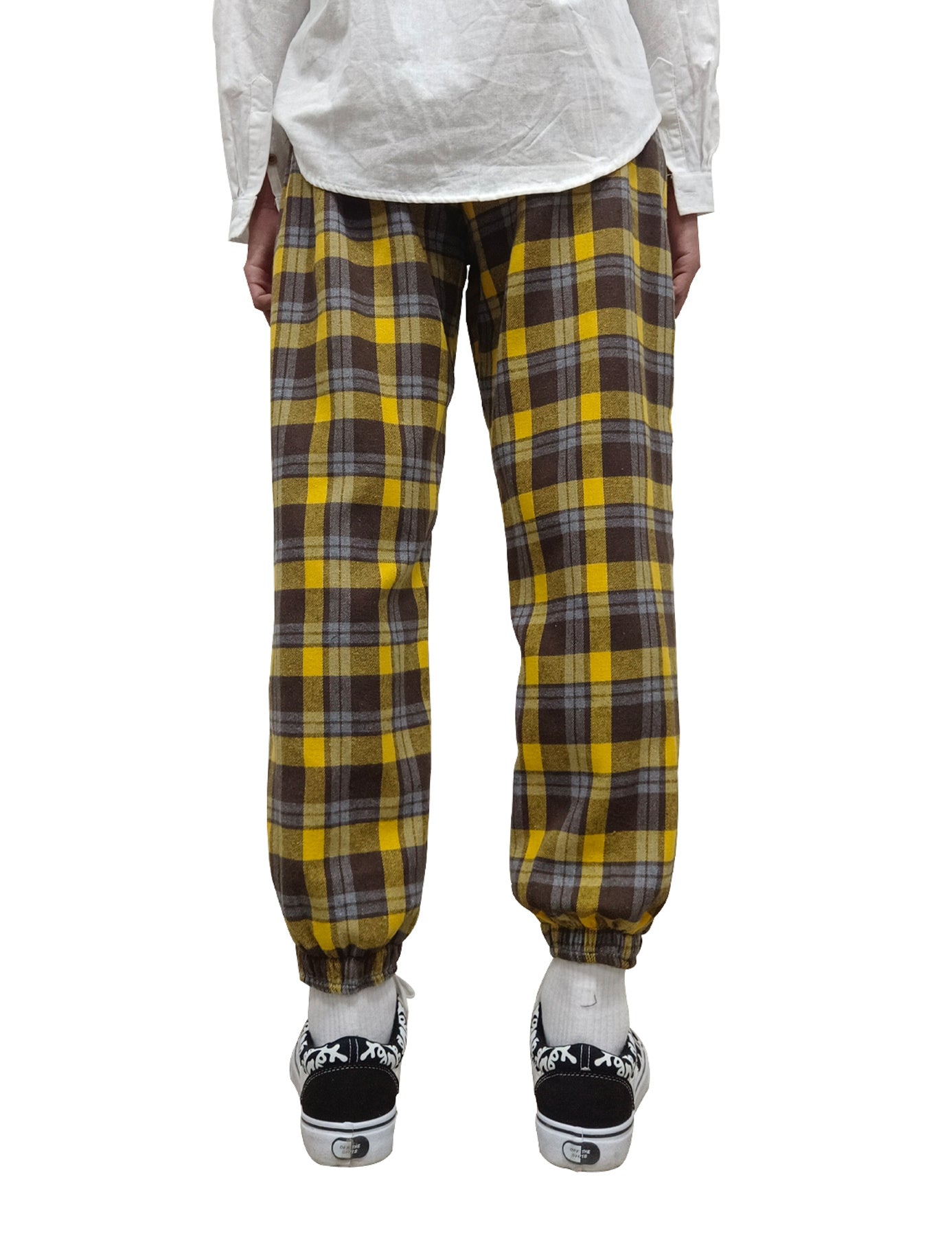 Vintage Plaid Slacks Men s Casual Drawstring Joggers Sweatpants