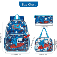 Kids Transparent Unicorn Backpack with Lunch Bag and Pencil Case