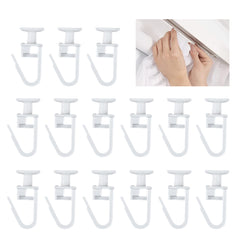 100pcs Pleated Hook 6mm Head Shower Curtain Rail Slider Bathroom Accessories