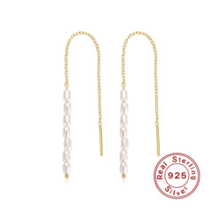 S925 Sterling Silver Bead Ear Hanging Earrings for Women