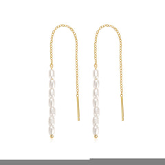 S925 Sterling Silver Bead Ear Hanging Earrings for Women