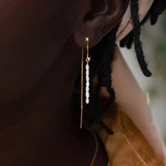 S925 Sterling Silver Bead Ear Hanging Earrings for Women