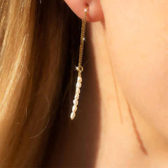 S925 Sterling Silver Bead Ear Hanging Earrings for Women