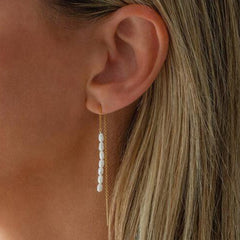 S925 Sterling Silver Bead Ear Hanging Earrings for Women