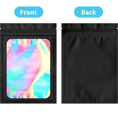 100pcs Mylar Bags Holographic Smell Proof Zipper Pouch