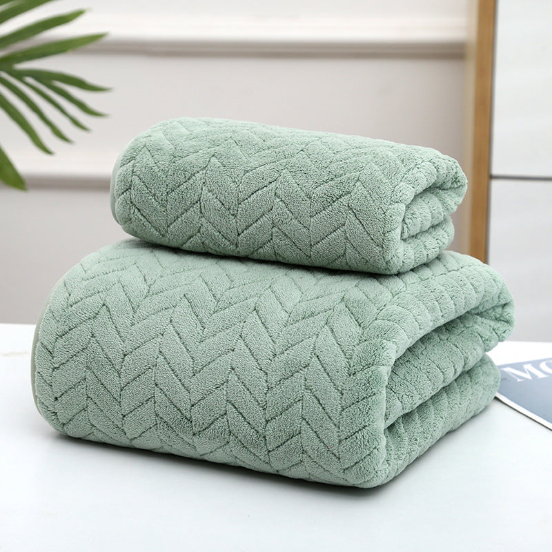 Coral Velvet Towel Set Soft Hand and Bath Towel Couple Gift
