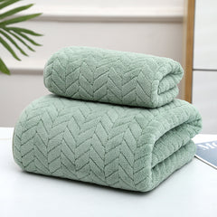 Coral Velvet Towel Set Soft Hand and Bath Towel Couple Gift