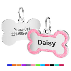 Custom Sparkling Dog Tags - Engraved Pet ID Tag