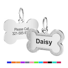 Custom Sparkling Dog Tags - Engraved Pet ID Tag