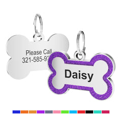 Custom Sparkling Dog Tags - Engraved Pet ID Tag