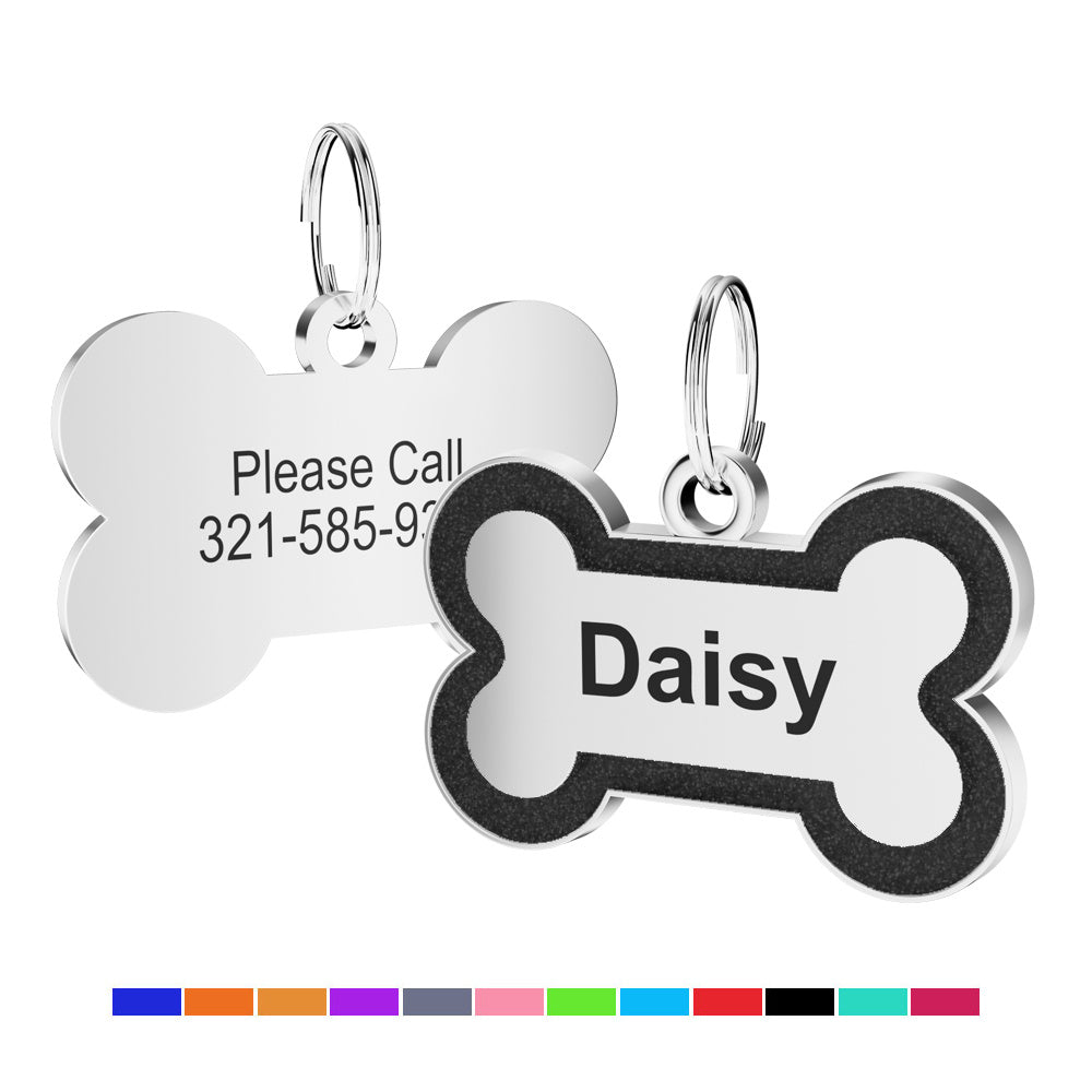 Custom Sparkling Dog Tags - Engraved Pet ID Tag