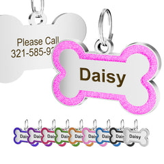 Custom Sparkling Dog Tags - Engraved Pet ID Tag
