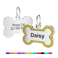 Custom Sparkling Dog Tags - Engraved Pet ID Tag