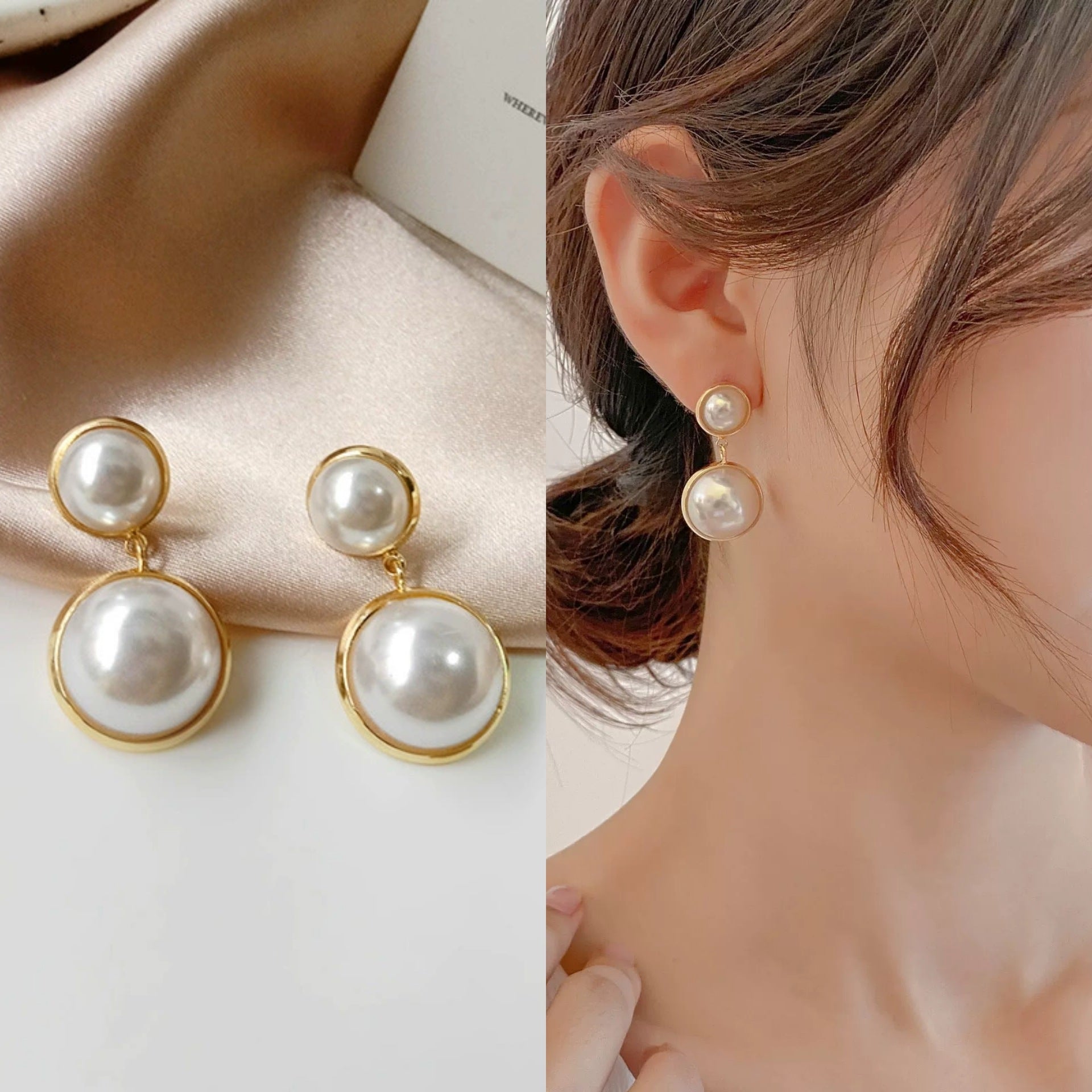 Sweet Baroque Pearl Earrings Court Style Elegant Earrings