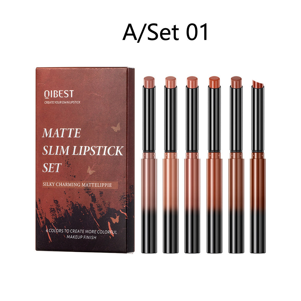 6pcs Velvet Matte Lipstick Set Long Lasting Non-fading Lip Makeup