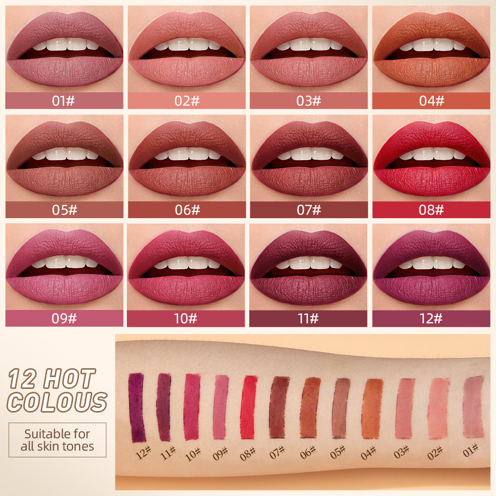 6pcs Velvet Matte Lipstick Set Long Lasting Non-fading Lip Makeup