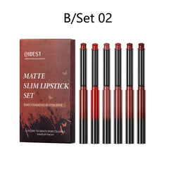 6pcs Velvet Matte Lipstick Set Long Lasting Non-fading Lip Makeup