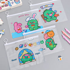 Dinosaur File Bag Transparent Storage for Students Exam Office
