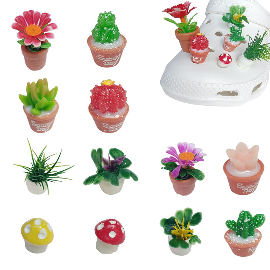 12pcs 3D Plant Shoe Charms for Clogs Garden Shoes Decoration