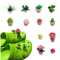 12pcs 3D Plant Shoe Charms for Clogs Garden Shoes Decoration