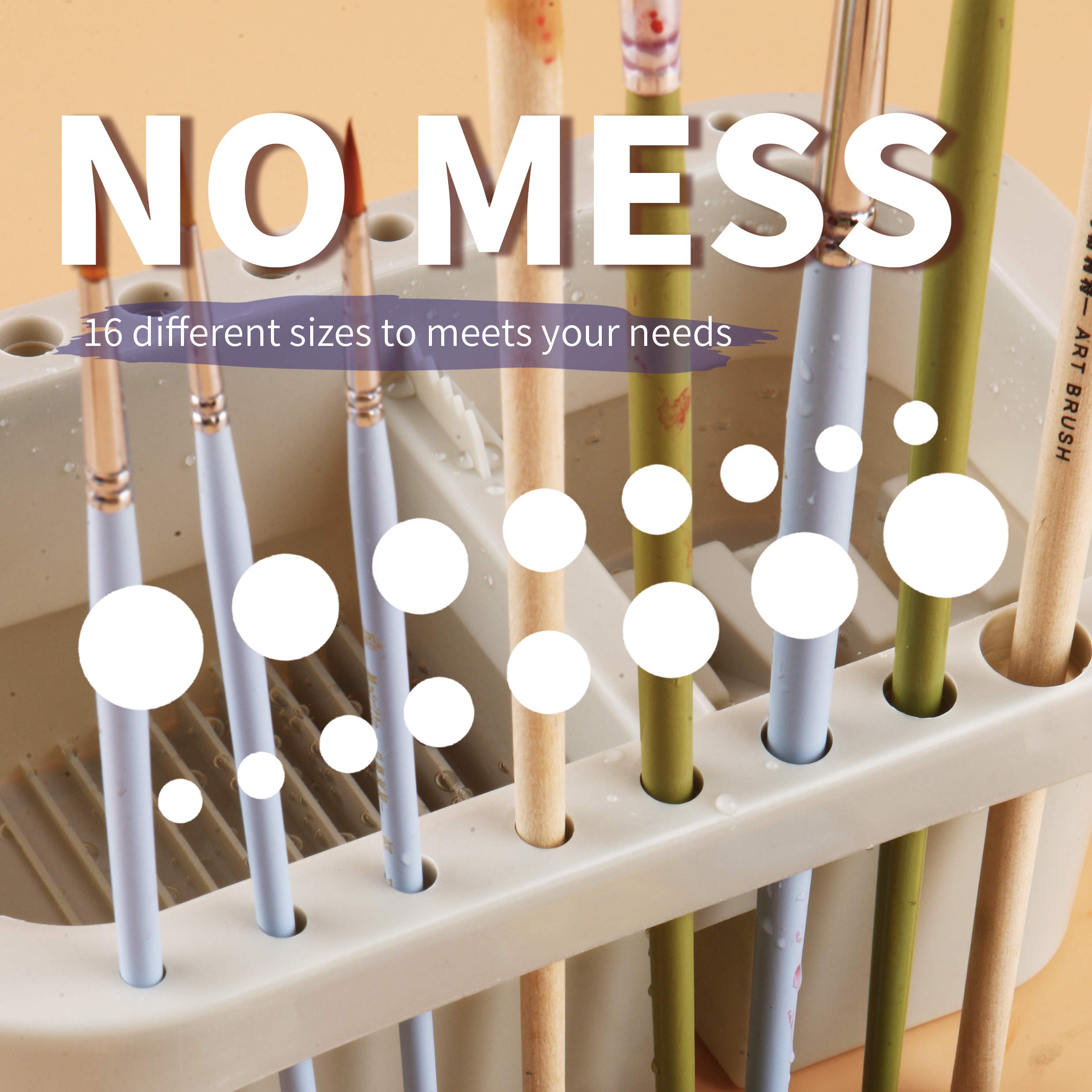 Paint Brush Basin with Brushes Holder for Watercolor Acrylic Gouache Painting