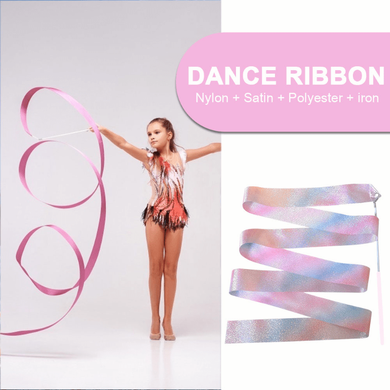 Ballet Streamer Dance Ribbon Twirling Rod Rainbow Stick