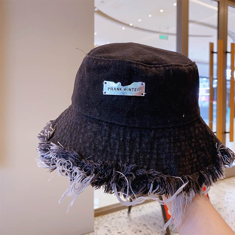 Fashionable Ripped Brim Denim Bucket Hat