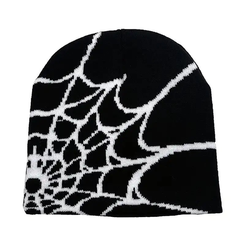 Fashionable Spider Knitted Hat with Web Pattern