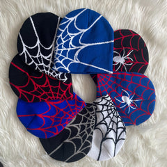 Fashionable Spider Knitted Hat with Web Pattern