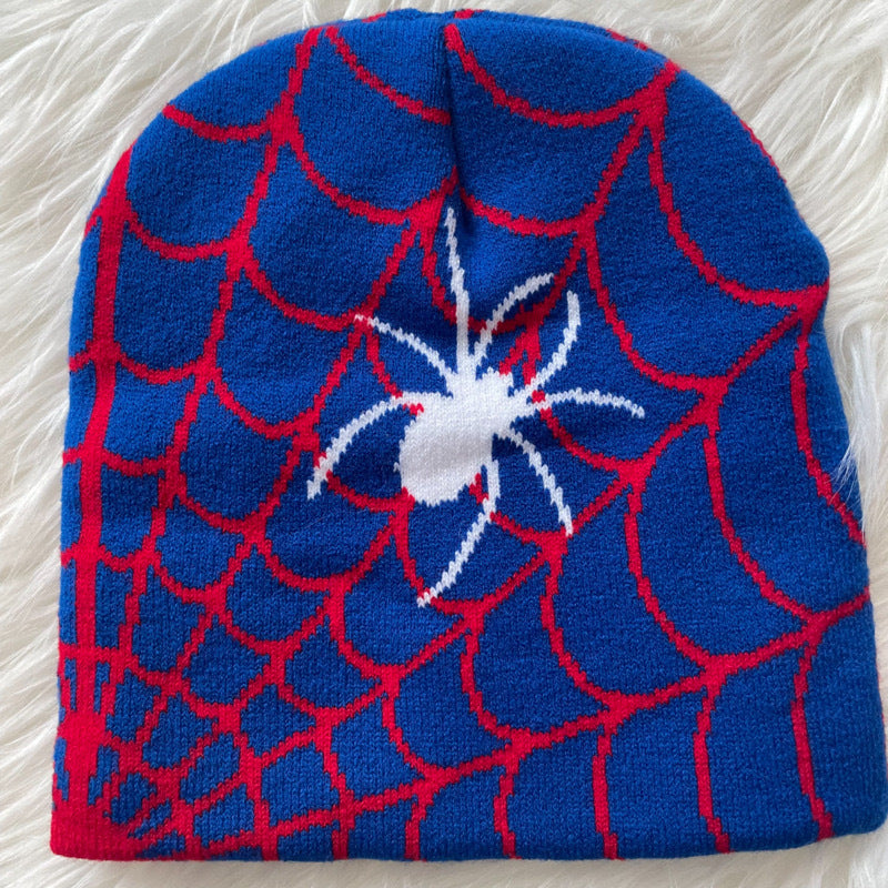 Fashionable Spider Knitted Hat with Web Pattern