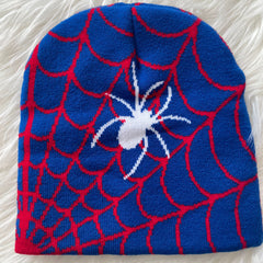 Fashionable Spider Knitted Hat with Web Pattern