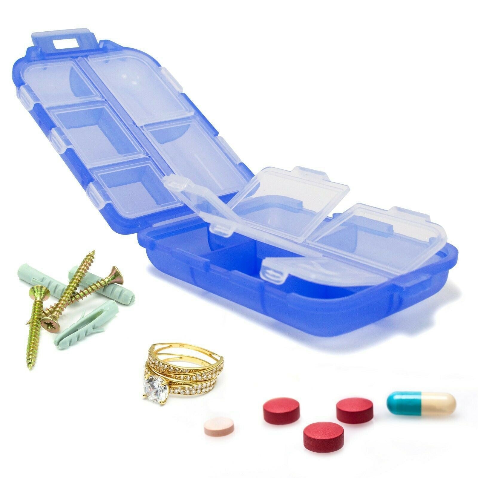 2pcs Weekly Pill Organizer Pocket Dispenser