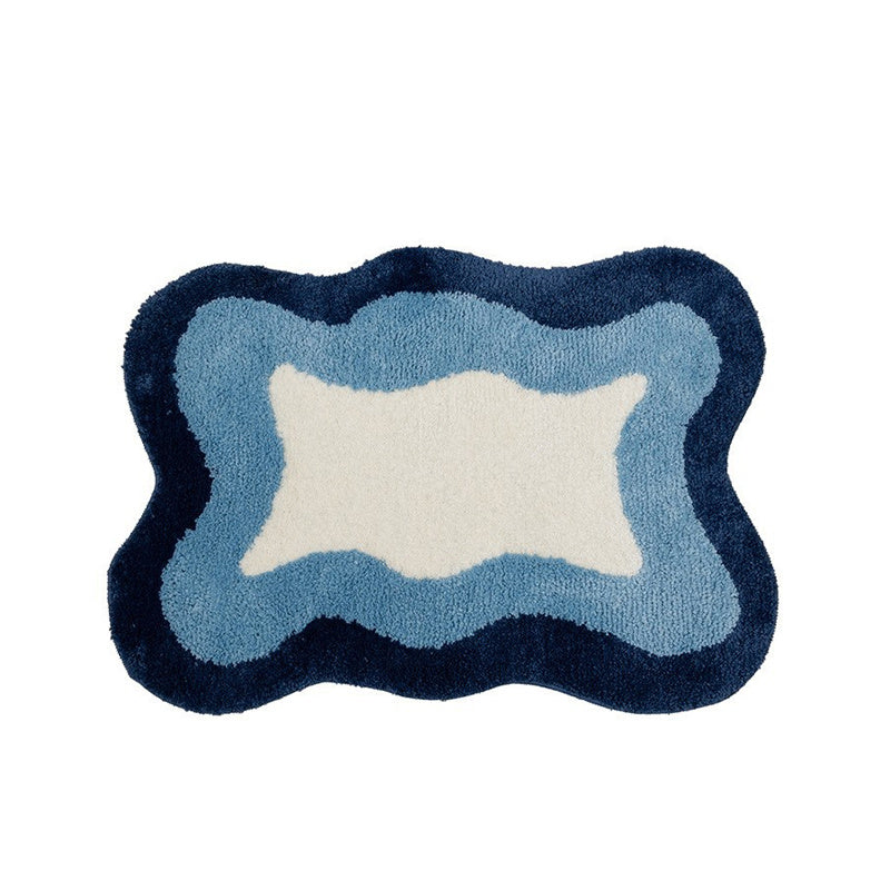 Soft Fluffy Bathroom Rug Non Slip Absorbent Washable Shag Abstract Bath Mat