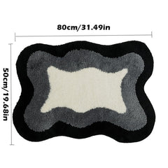 Soft Fluffy Bathroom Rug Non Slip Absorbent Washable Shag Abstract Bath Mat