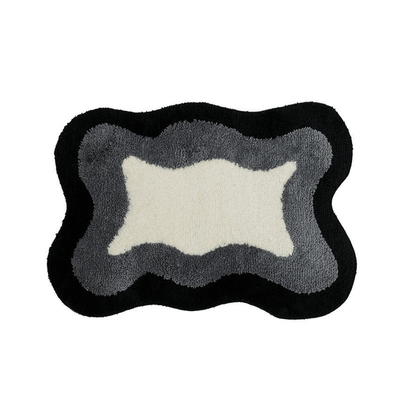 Soft Fluffy Bathroom Rug Non Slip Absorbent Washable Shag Abstract Bath Mat